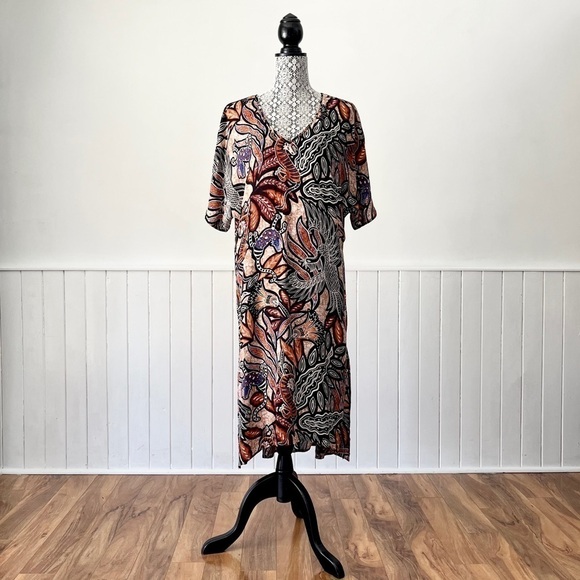 H&M Tribal Print V-Neck Kaftan Dress Size 8 - Picture 13 of 13
